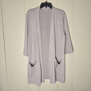 Zenana Outfitter's Women's Beige Open Front Cardigan